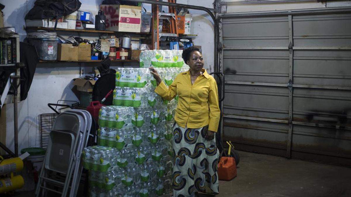 Darlene McClendon, 62, at her home in Flint, Michigan, on Tuesday, October 11, 2016. Amidst a struggling school system, McClendon, a 6th grade teacher at Eisenhower Elementary School, said the water crisis has only made her worry more for the future of her students.