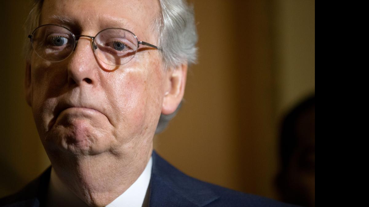 
Senate Majority Leader Mitch McConnell of Kentucky. speaks to the media during a news conference following a Senate policy luncheon in Washington on Tuesday. McConnell, normally regarded as a master deal-maker, walked into a dead end on domestic surveillance by insisting on continuing bulk collection of telephone data. 
