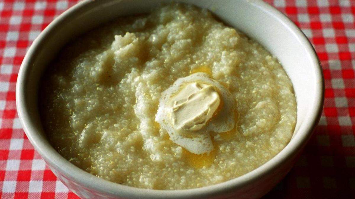 A bowl of grits with butter at Big Ed’s.