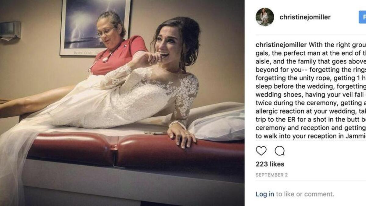 A Nebraska bride had to go to the ER on her wedding day after reacting to handpicked poisonous flowers from her bouquet and floral arrangements.