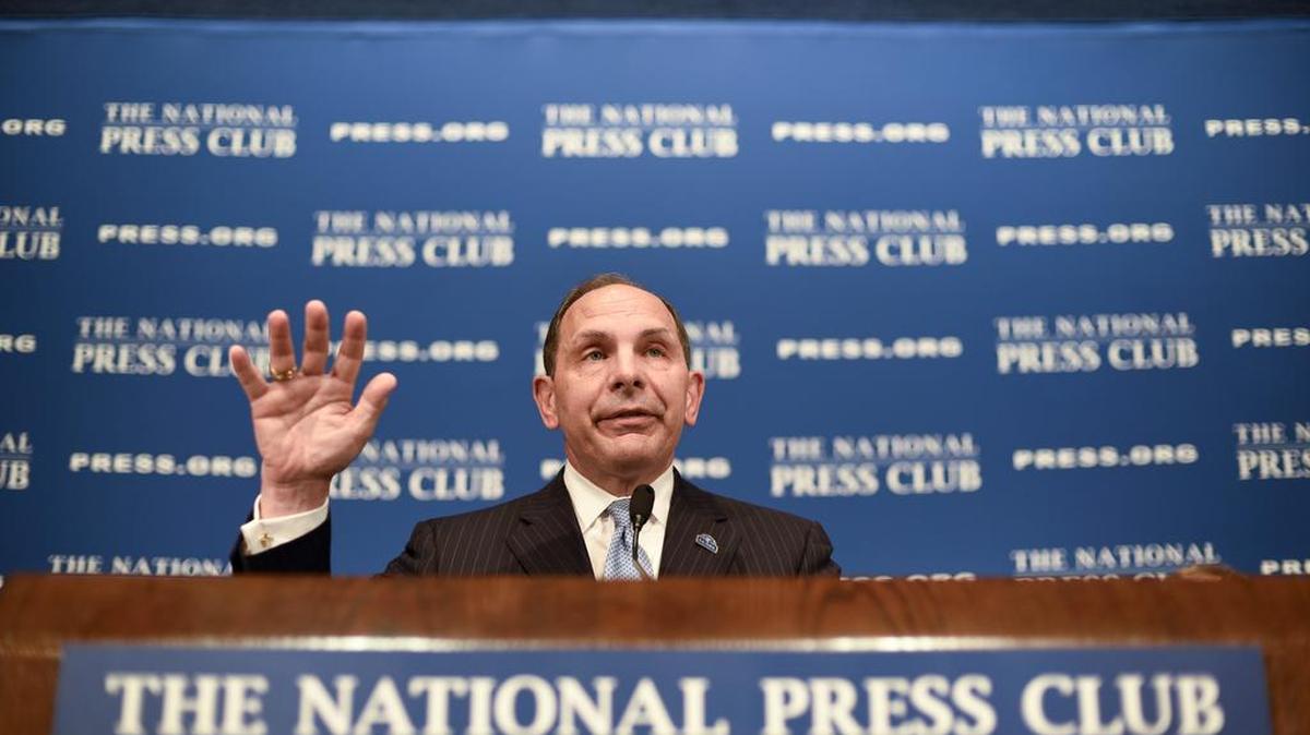 Veterans Affairs Secretary Robert McDonald talks about the state of the Veteran Affairs Department while speaking at a luncheon at the National Press Club in Washington, Friday, Nov. 6, 2015.