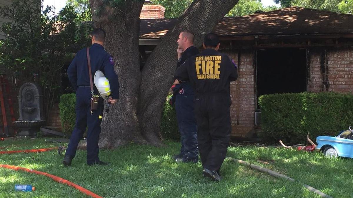 Arlington, Texas, fire officials at the scene Monday afternoon.