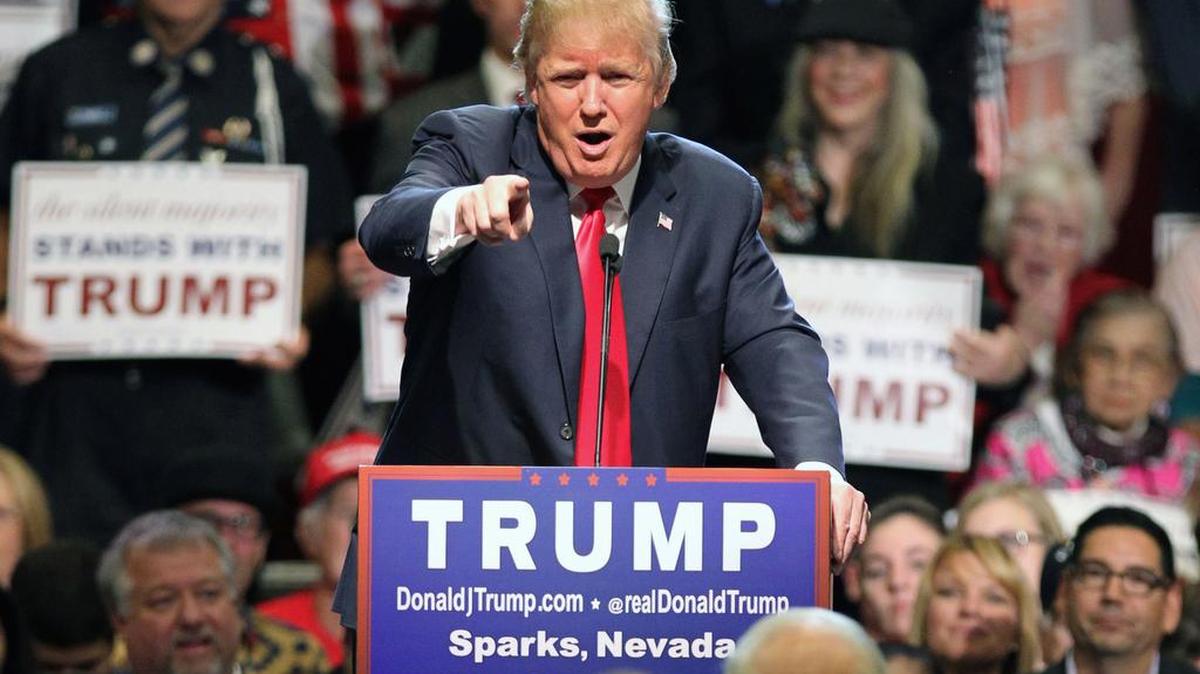 Republican presidential candidate Donald Trump speaks in Sparks, Nev., on Thursday, Oct. 29, 2015.