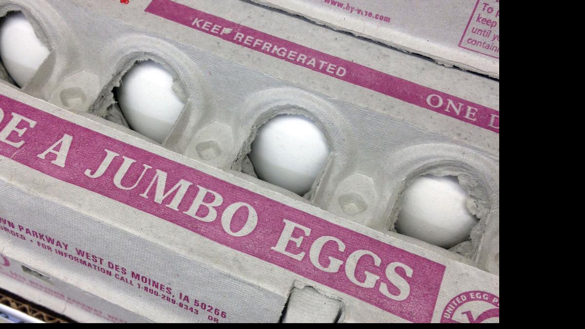 
This Nov. 25, 2014, photo, shows eggs for sale in a Des Moines, Iowa, grocery store. In Texas, a grocery store chain now limits the number of cartons a customer can purchase.
