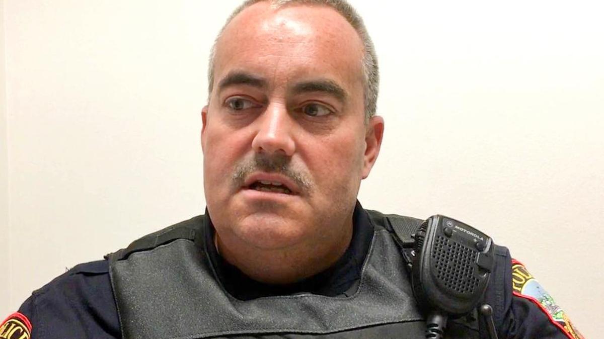 Officer Steve Dunham of the Franklin (Ohio) Police Department speaks bought a meal last week for a 7-year-old boy who authorities say was trying to sell a stuffed animal to buy food. Dunham says calls praising him and even proposing marriage surprised him.