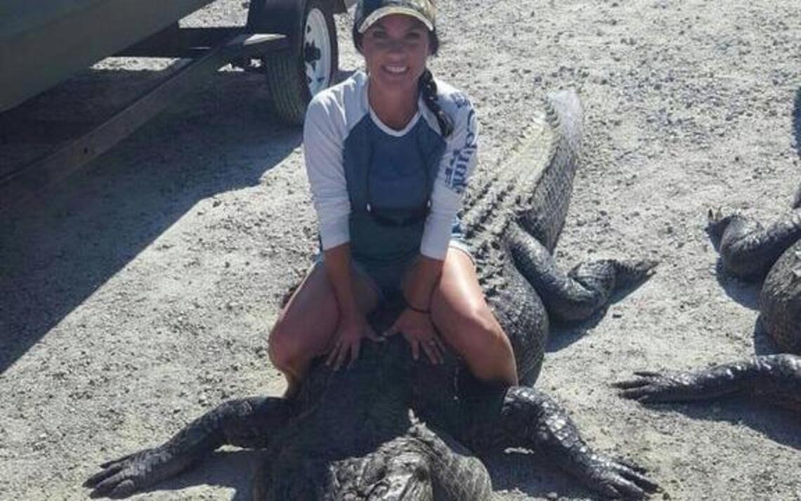 This first-time alligator hunter killed a gator nearly three times her size