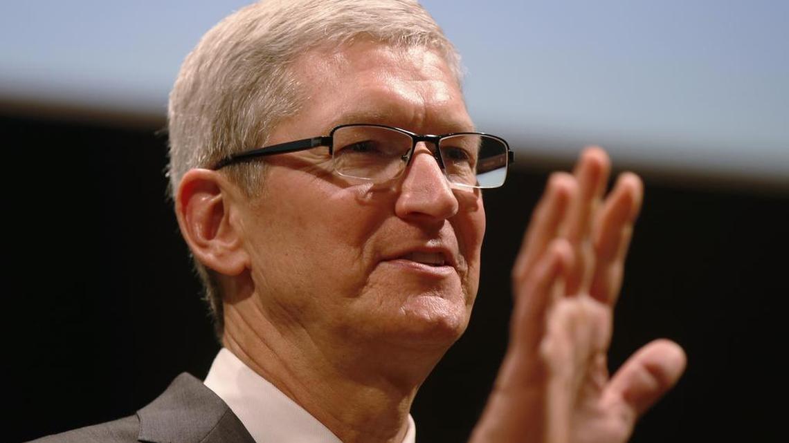 Apple CEO Tim Cook speaks in Milan, Italy on Nov. 15, 2015. In his first interview since the controversy erupted last week, Cook told ABC News that it was a difficult choice to resist the government’s request for help with the iPhone used by Syed Farook, one of two extremists who killed 14 people in the California city in December.