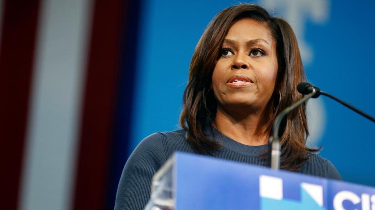 First lady Michelle Obama speaks during a campaign rally for Democratic presidential candidate Hillary Clinton on Oct. 13 in Manchester, N.H.