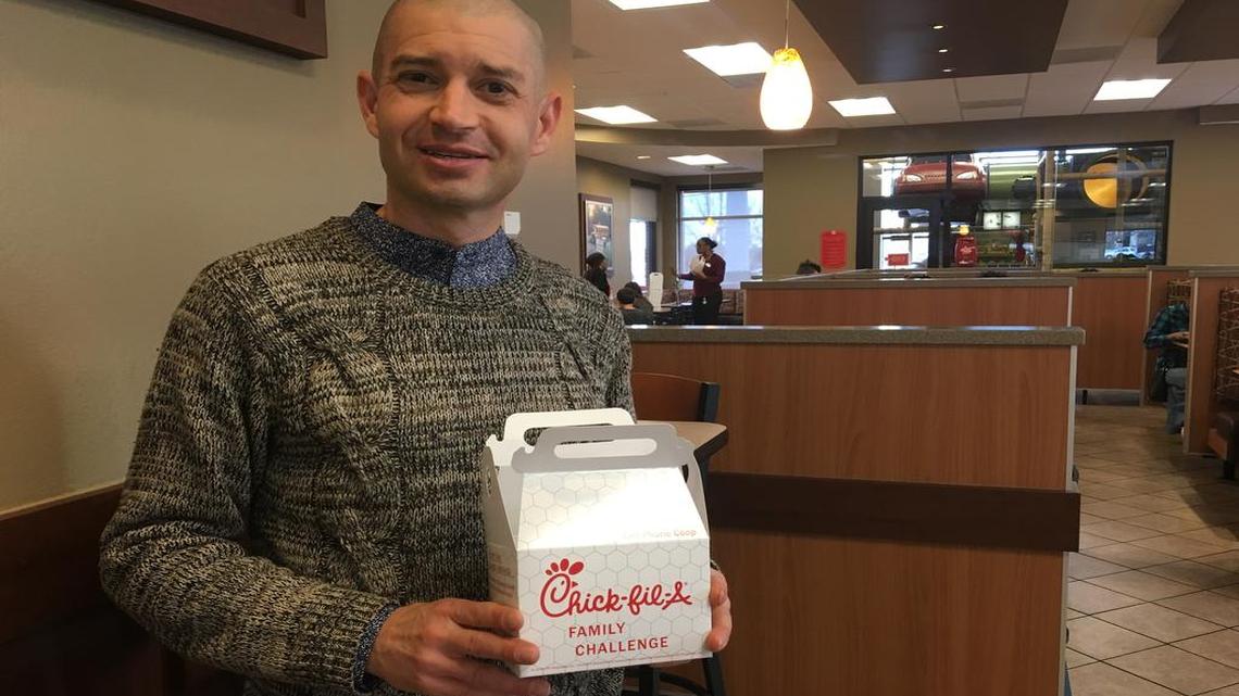 Brad Miller, franchise owner of the Chick-fil-A in east Wichita, says new “cellphone coops” encourage distraction-free dining.