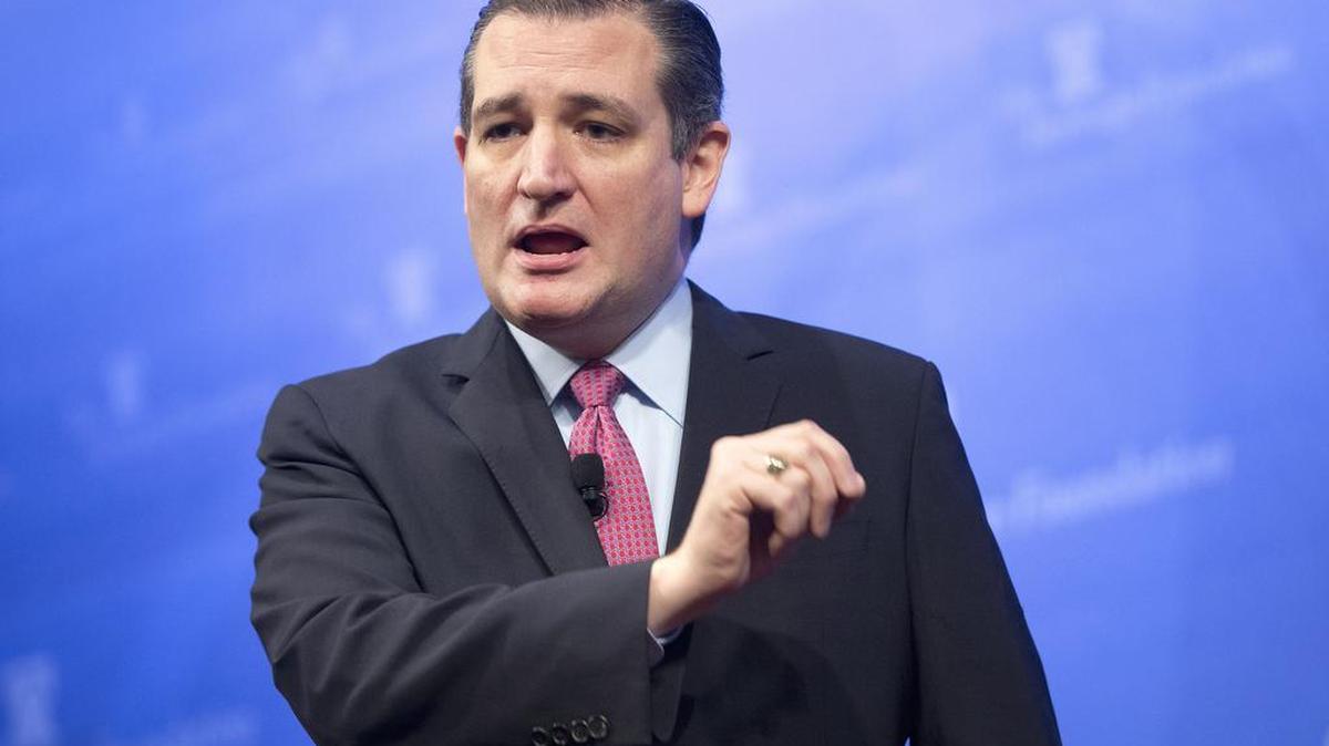 Sen. Ted Cruz, R-Texas, an avowed evangelical, speaks at the Heritage Foundation in Washington on Thursday, Dec. 10, 2015. Trump, now saying he’s an evangelical, called Cruz’s faith into question recently. “I do like Ted Cruz – but not a lot of evangelicals come out of Cuba, in all fairness,” Trump said. “It’s true. Not a lot come out. But I like him nevertheless.”