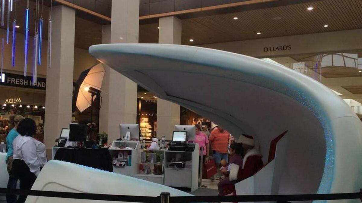 When shoppers objected, Southpark Mall in Charlotte, N.C. scrapped plans to have Santa under this fake glacier instead of the traditional Christmas tree.