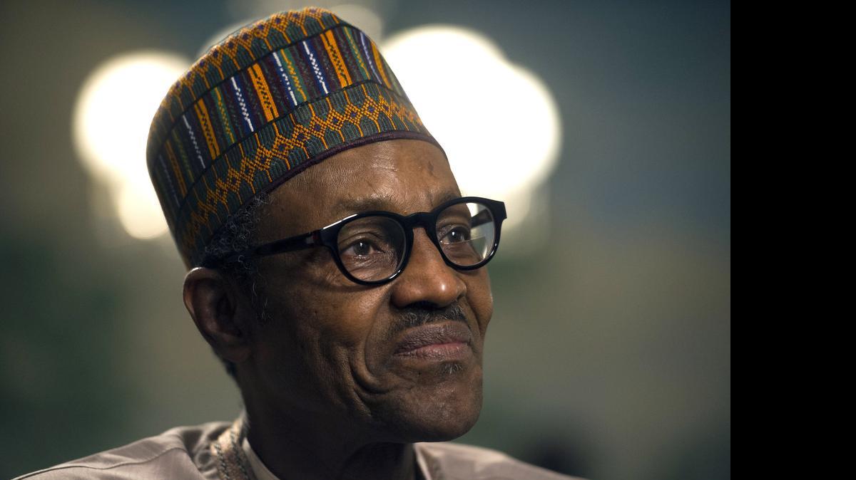 
Nigerian President Muhammadu Buhari is interviewed at Blair House in Washington, D.C., on Tuesday.
