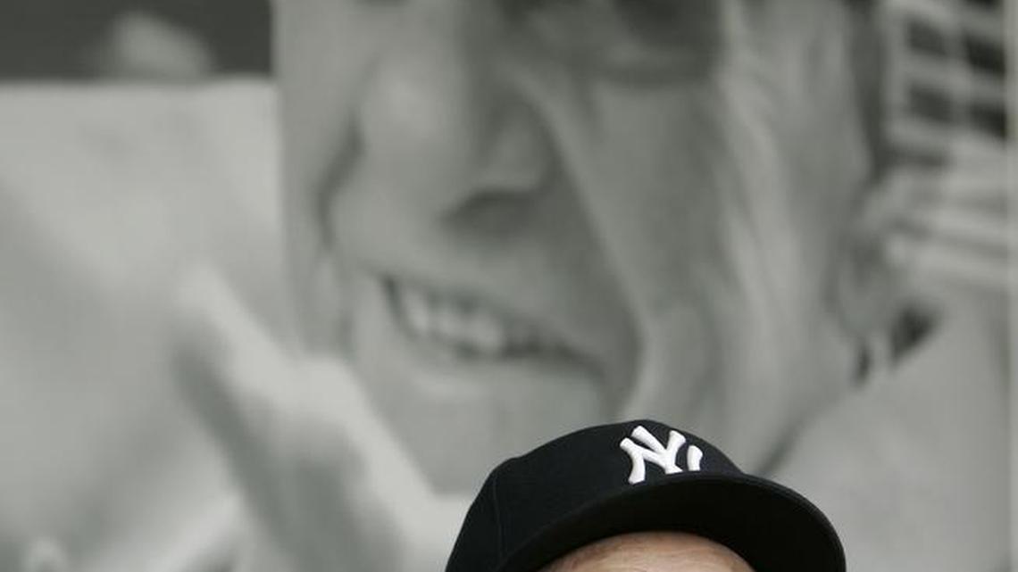 
This July 13, 2010, photo shows former New York Yankees great Yogi Berra remarking about the passing of Yankees owner George Steinbrenner from his museum in Montclair, N.J. 
