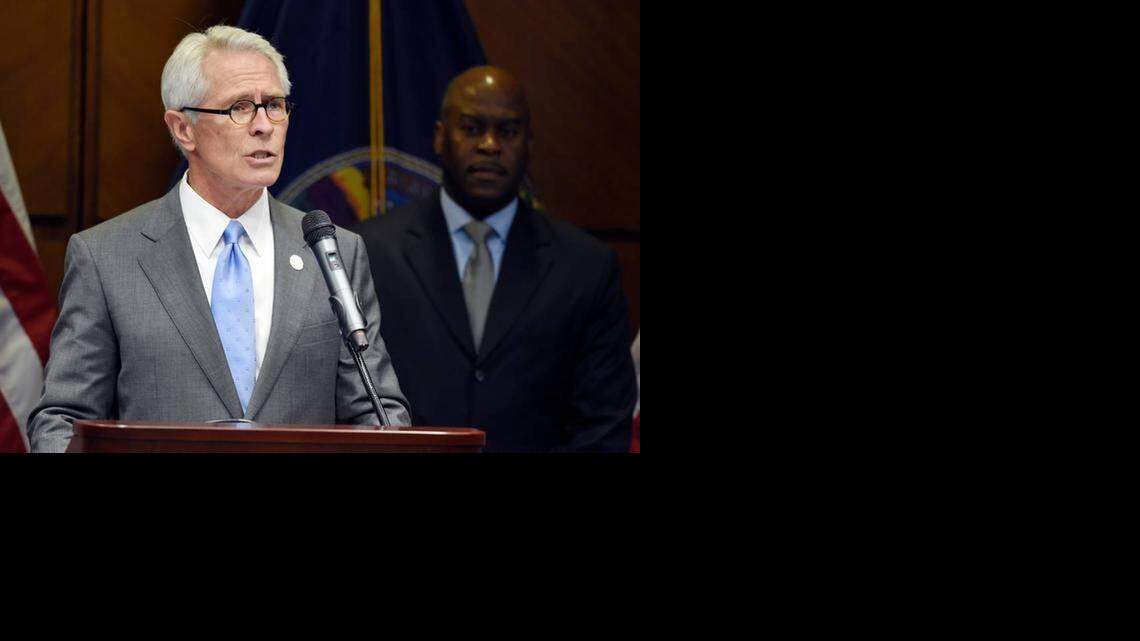 
U.S. Attorney Barry Grissom announced at a news conference on Friday, April 10, 2015 at the Federal Courthouse in Kansas City, Kan. that John T. Booker Jr., 20, of Topeka, Kan. had been charged with attempting to set off a vehicle bomb on the Ft. Riley Military base near Manhattan, Kan. Booker was also charge with trying to provide material support to ISIS.

