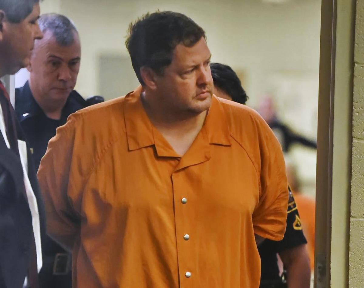 In this Sunday, Nov. 6, 2016, file photo, Todd Kohlhepp enters the courtroom of Judge Jimmy Henson for a bond hearing at the Spartanburg Detention Facility in Spartanburg, S.C. Kohlhepp was convicted of killing seven people.