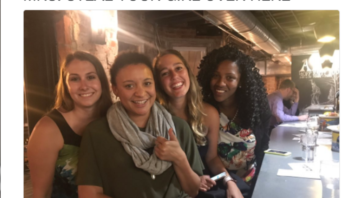 Some of the girls who were part of the string of six dates pose for a picture.