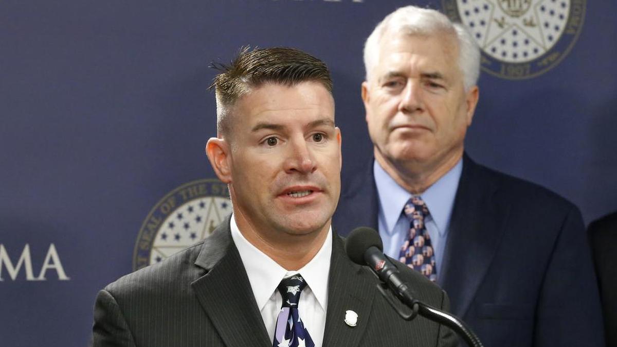 Oklahoma state Rep. John Bennett, R-Salisaw, speaks during a news conference on Friday, April 12, 2013 in Oklahoma City. Bennett, who once likened Islam to a cancer, has handed out a form asking Muslims to answer questions that include, “Do you beat your wife?”