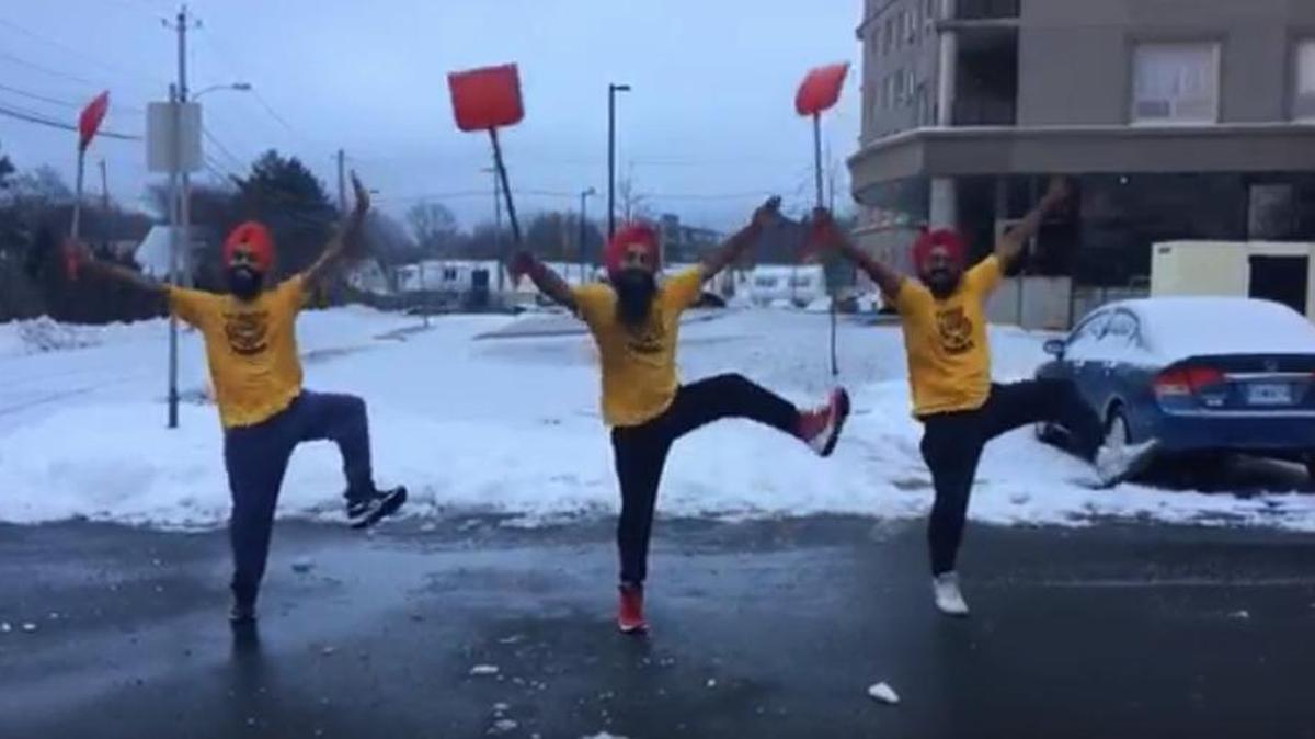 A video of three Sikh men bhangra dancing while shoveling snow in Canada has gone viral in recent days. The Canadian-based Maritime Bhangra Group released the video on Dec. 15.
