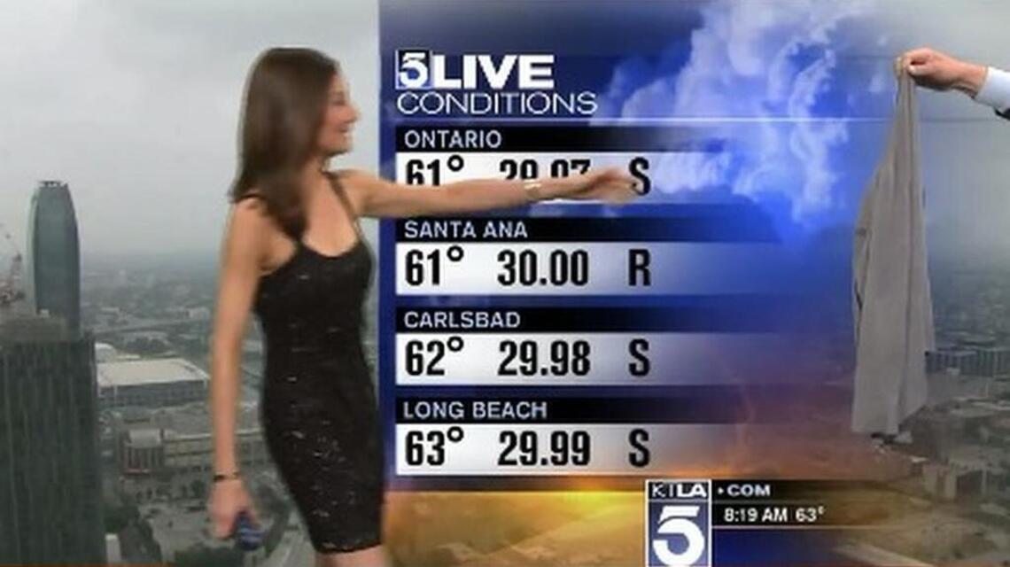 TV meteorologist handed sweater on air because viewers thought dress was too revealing