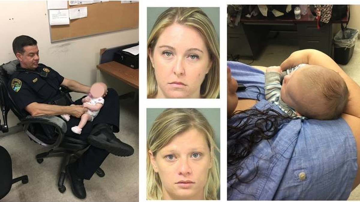 Two Florida women have been arrested after they were caught overdosing on heroin in a car with their infants in the back seat.