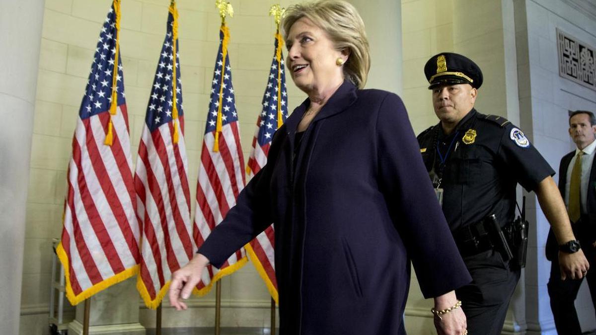Democratic presidential candidate, former Secretary of State Hillary Rodham Clinton arrives on Capitol Hill in Washington, Thursday, Oct. 22, 2015, to testify before the House Benghazi Committee. After months of buildup, Hillary Rodham Clinton finally takes center stage as the star witness in the Republican-led investigation into the deadly 2012 attacks in Benghazi, Libya.