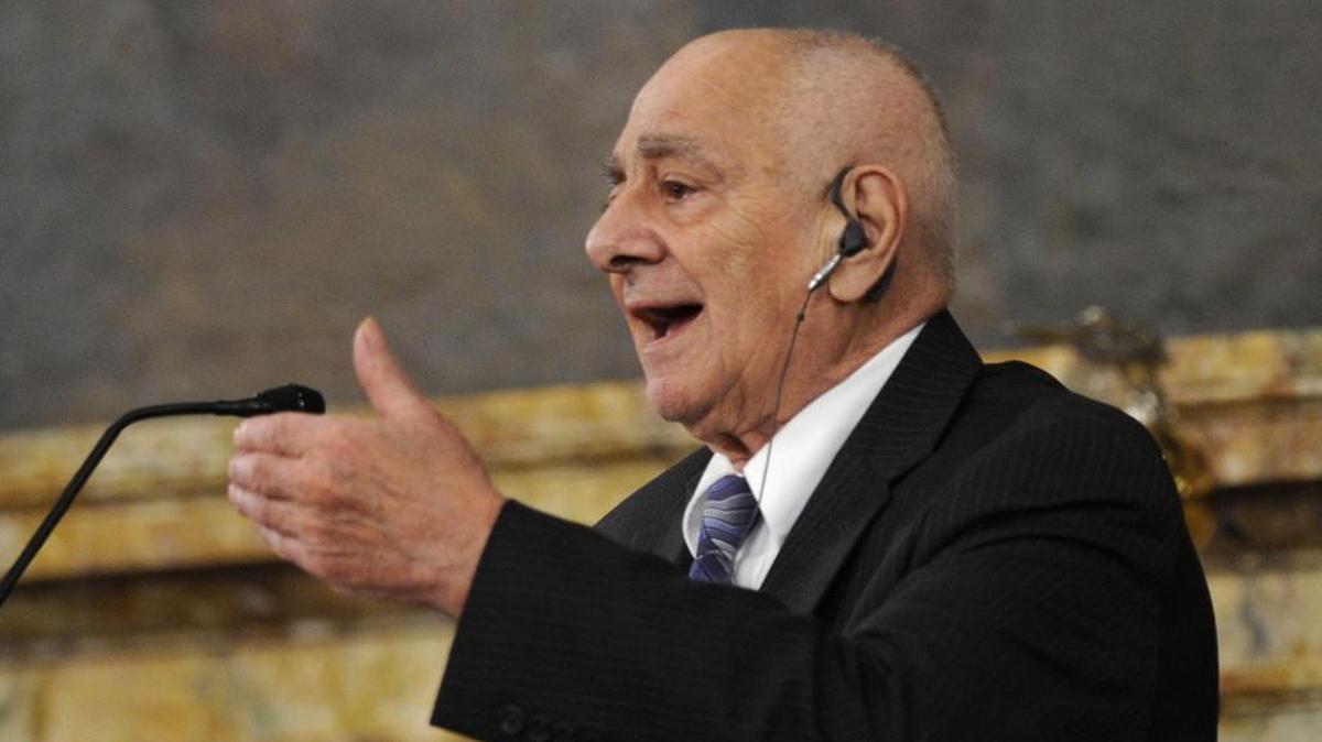 Camille 'Bud' George, former state legislator for Pennsylvania, was reelected mayor of the borough of Houtzdale, Penn., despite dying in September. Here he is shown giving his farewell address from the state legislature in 2012.