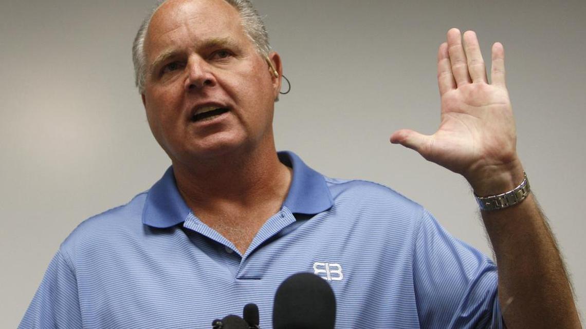 Conservative talk show host Rush Limbaugh speaks during a news conference at The Queen's Medical Center in Honolulu, Friday, Jan. 1, 2010.