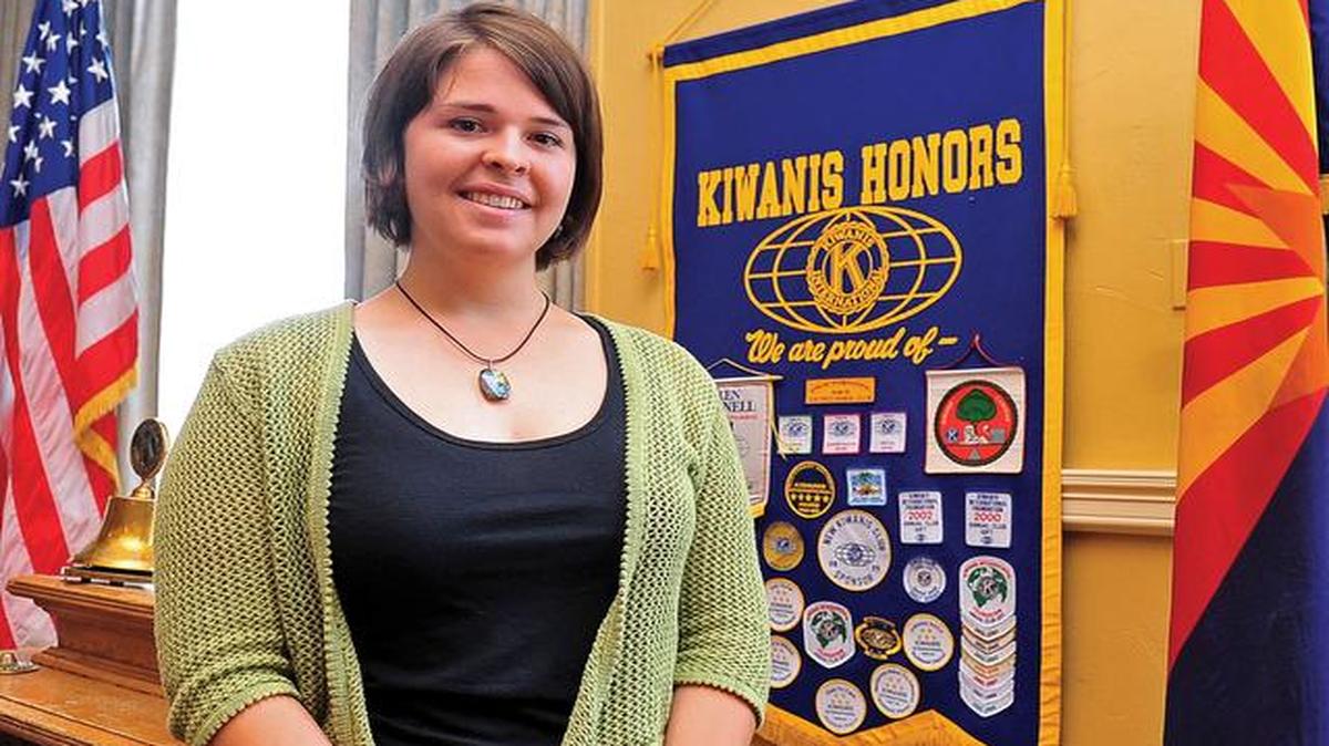 
In this May 30, 2013, photo, Kayla Mueller is shown after speaking to a group in Prescott, Ariz. The parents of an American woman held by Islamic State militants say they have been notified of her death. Carl and Marsha Mueller, the parents of Kayla Jean Mueller, released a statement on Tuesday saying they have been told that she has died. The White House also issued a statement confirming her death.The Islamic State group said Friday that the 26-year-old Mueller from Prescott, Arizona, died in a Jordanian airstrike. 
