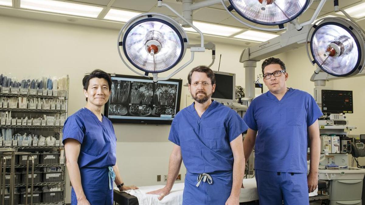 From left: Drs. Andrew Lee, Richard Redett and Gerald Brandacher at Johns Hopkins Hospital in Baltimore, Dec. 3, 2015. The New York Times reported in December that they hope to perform what will be the first penis transplant in the United States within a year.
