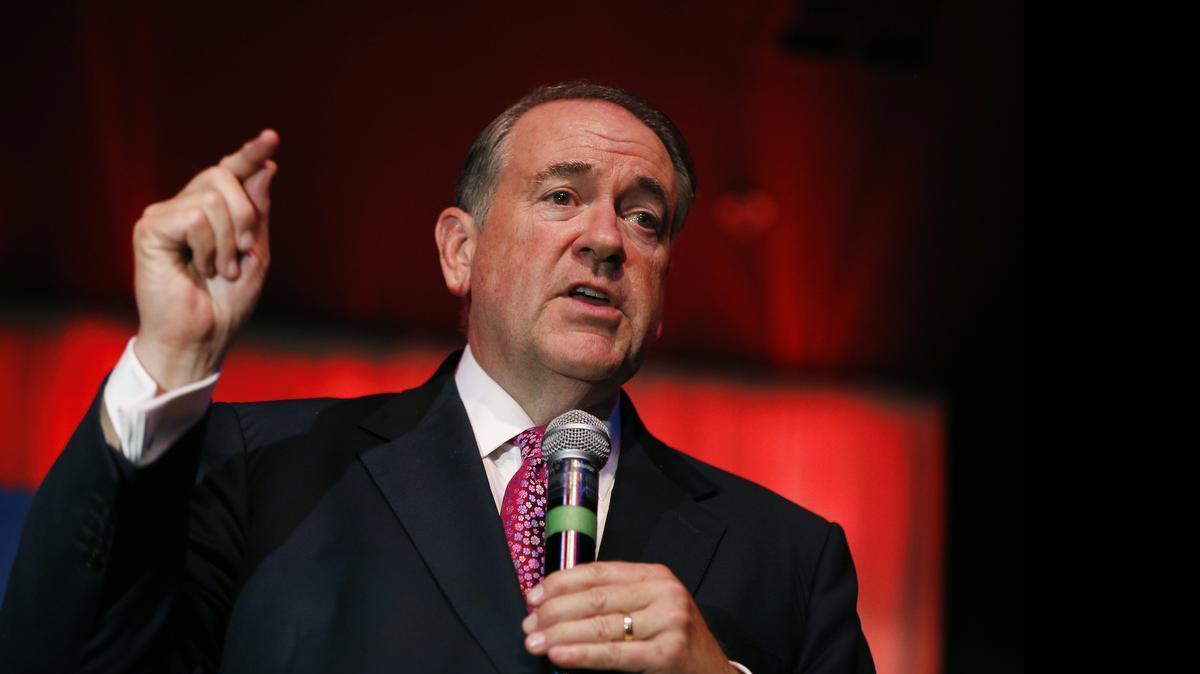 
Gov. Mike Huckabee, speaking at a Las Vegas event, has harshly criticized President Barack Obama’s Iran nuclear deal. Obama fought back Monday. 
