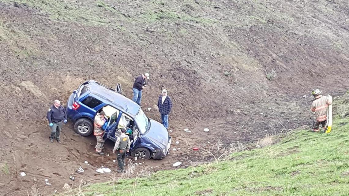 A Benton City woman was trapped in her SUV for 14 hours Oct. 30 after driving down an embankment near Benton City. Four geocachers from Spokane are credited with saving her life.