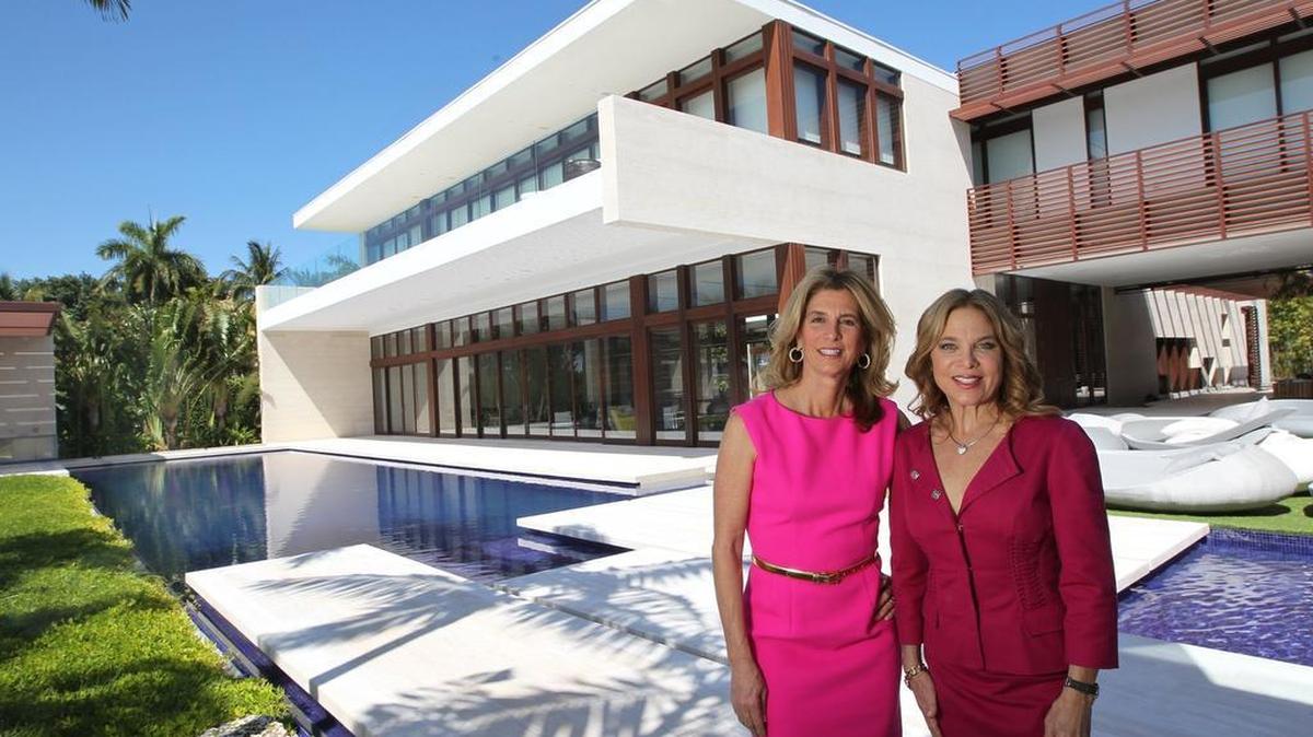 Realtors Jill Hertzberg, left, and Jill Eber, right, sold this home in Indian Creek for $47 million in 2012. Until last month, it was the most expensive home ever sold in South Florida.