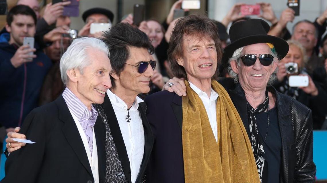 From left, Charlie Watts, Ronnie Wood, Mick Jagger and Keith Richards of the Rolling Stones, shown last month in London, don’t want Donald Trump to use their music at campaign events.
