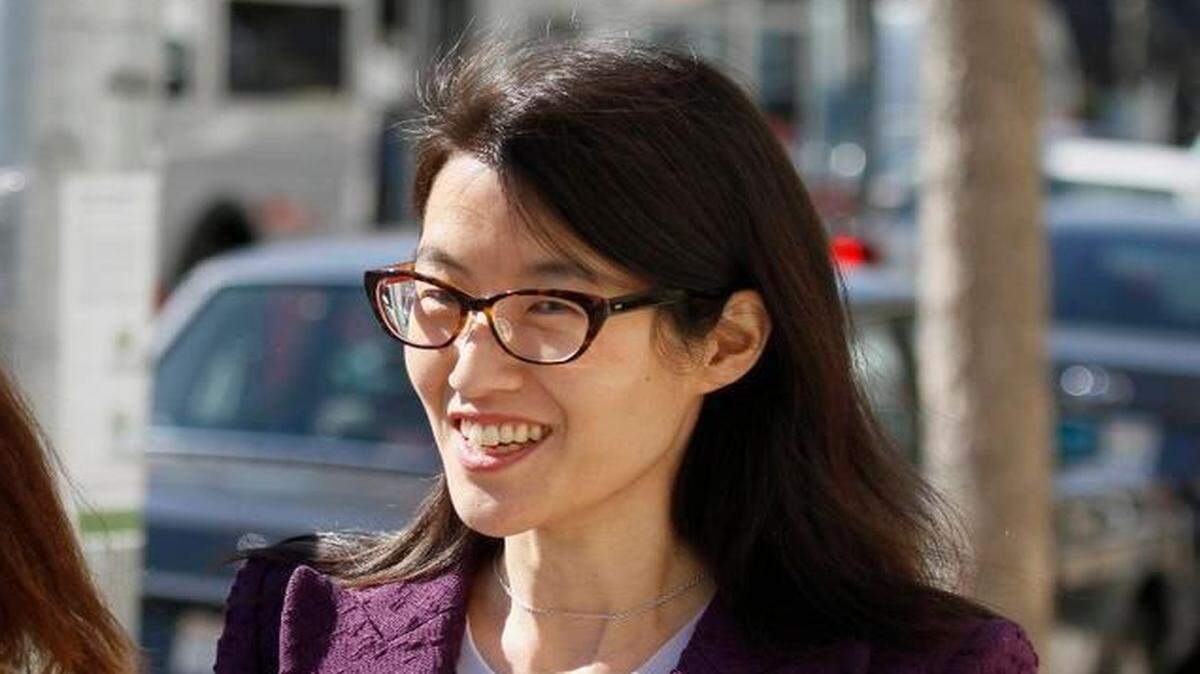 
In this photo taken Feb. 24, 2015, Ellen Pao leaves the Civic Center Courthouse during a lunch break from the trial of her lawsuit in San Francisco. Pao says the firm of Kleiner Perkins Caufield & Byers discriminated against her because she was a woman and then retaliated by denying her a promotion and firing her when she complained about gender bias. 
