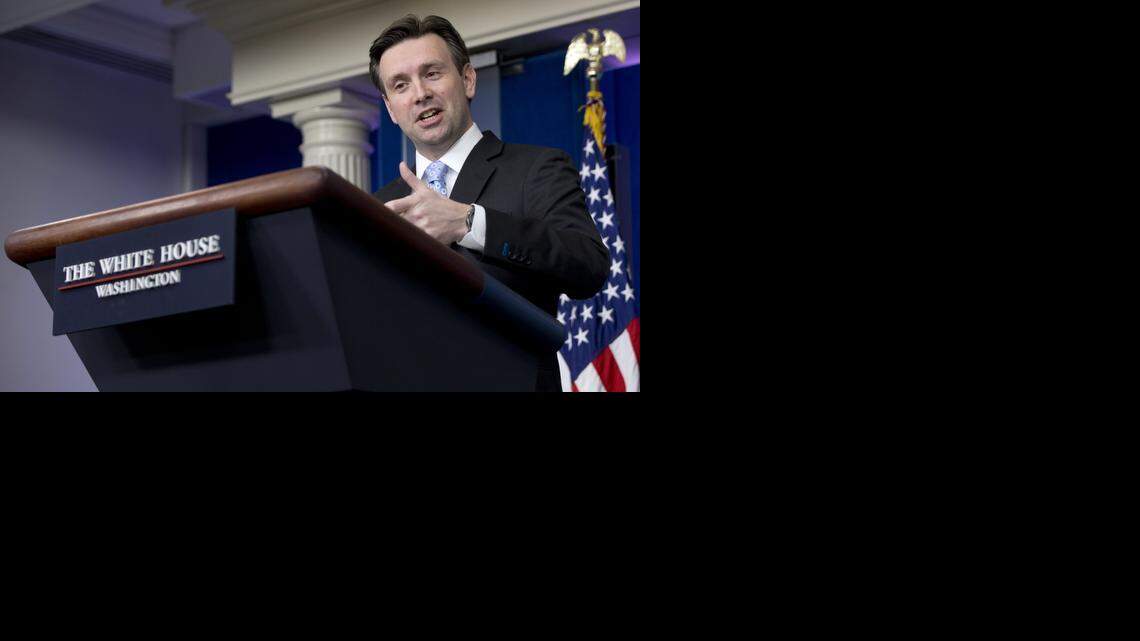 
White House press secretary Josh Earnest speaks during the daily news briefing at the White House on Monday. Earnest discussed House Majority Whip Steve Scalise of Louisiana, who admitted to speaking to a white supremacist group in 2002.
