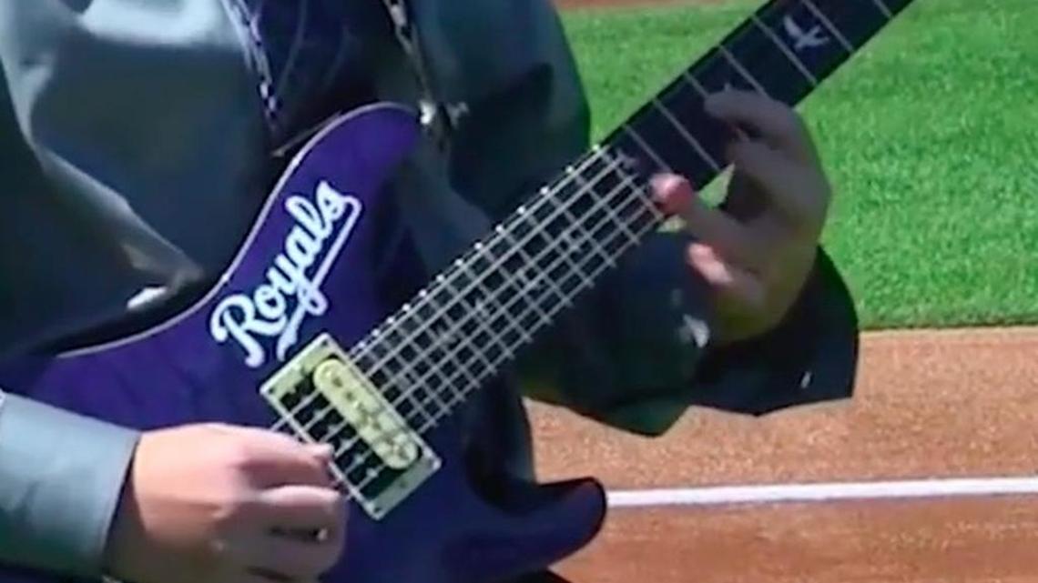 Watch this 14-year-old rock the national anthem on his electric guitar