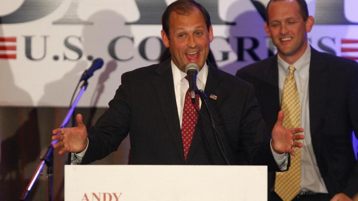 Rep. Andy Barr, R-Lexington, speaks to supporters following his re-election to Congress in November 2014. Barr is a top recipient of campaign support from the coal industry.