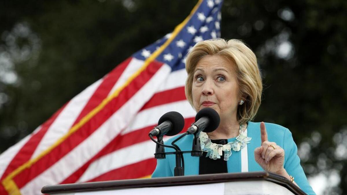 Democratic presidential candidate Hillary Rodham Clinton speaks to the crowd at the Jenkins Orphanage in North Charleston, S.C., on Saturday, Nov. 21, 2015, during the Blue Jamboree event.