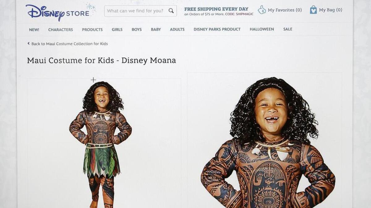 Disney said Wednesday it would no longer sell the boy’s costume for a Polynesian character that some Pacific Islanders have compared to blackface. The getup features full-body tattoo art adorning Maui, a lead character in the upcoming animated movie “Moana.”