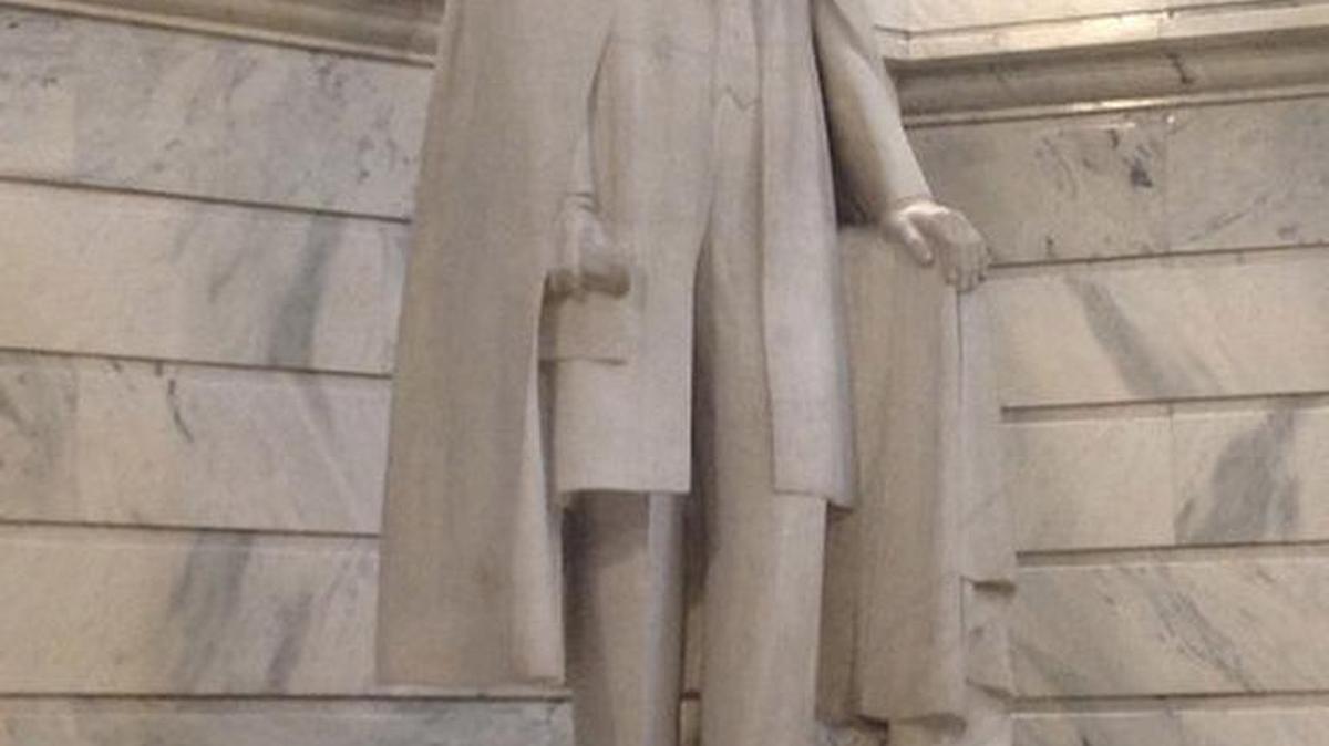 
The statue of Jefferson Davis, the Kentucky-born president of the Confederate States of America, is one of five statues of historic figures in the Capitol rotunda in Frankfort. 
