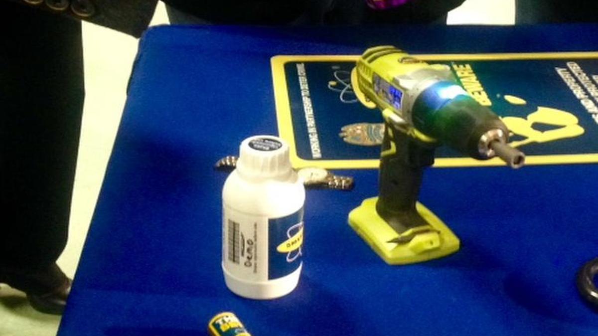 SmartWater CEO Phil Clearly demonstrates how the company's invisible liquid can track and identify stolen property.