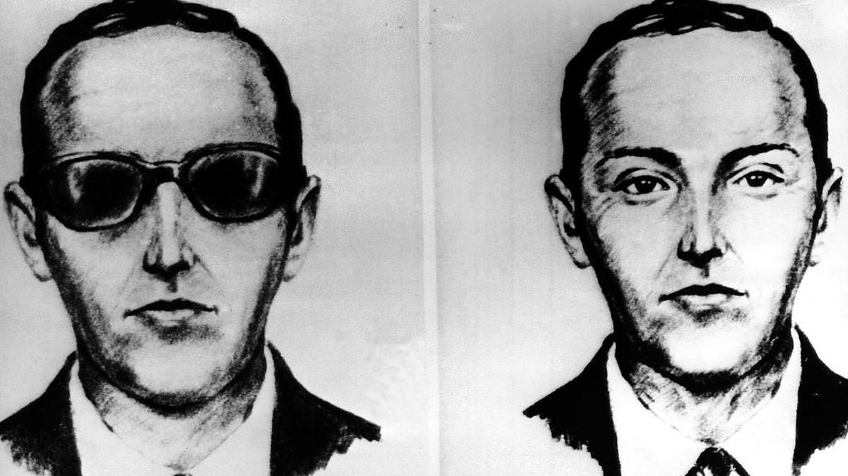 This artist’ sketch shows the skyjacker known as D.B. Cooper from recollections of the passengers and crew of a Northwest Airlines jet he hijacked between Portland, Ore., and Seattle on Thanksgiving eve in 1971. The FBI says it is ending its manhunt after a nearly 45-year investigation.