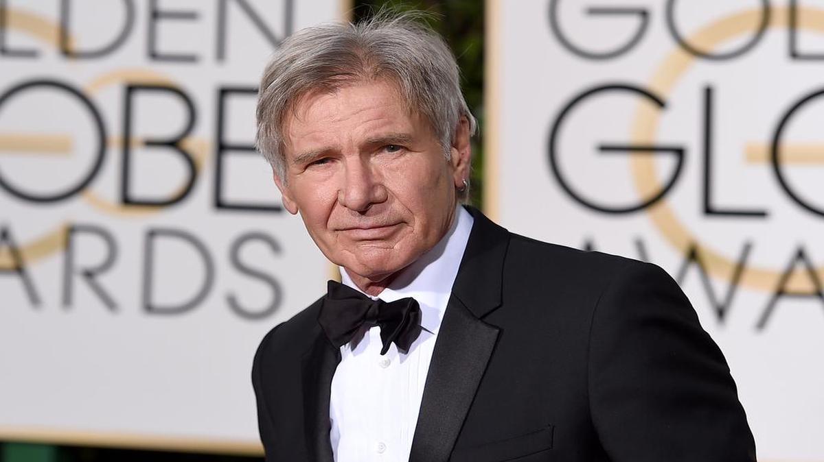 Harrison Ford arrives at the 73rd annual Golden Globe Awards at the Beverly Hilton Hotel in Beverly Hills, Calif. “Indiana Jones” is swinging back into theaters with Harrison Ford reprising the iconic role and Steven Spielberg directing.