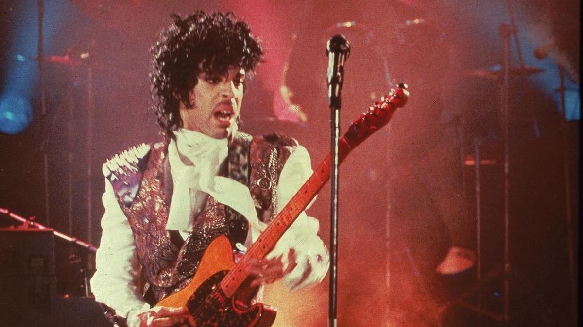 Prince performs in his debut movie "Purple Rain," the 1984 rock opera about a young man's search for artistic accomplishment and love.