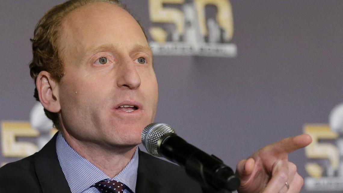 NFL Senior Vice President of Health and Safety Policy Jeff Miller speaks during an NFL health and safety news conference in San Francisco on Feb. 4, 2016.