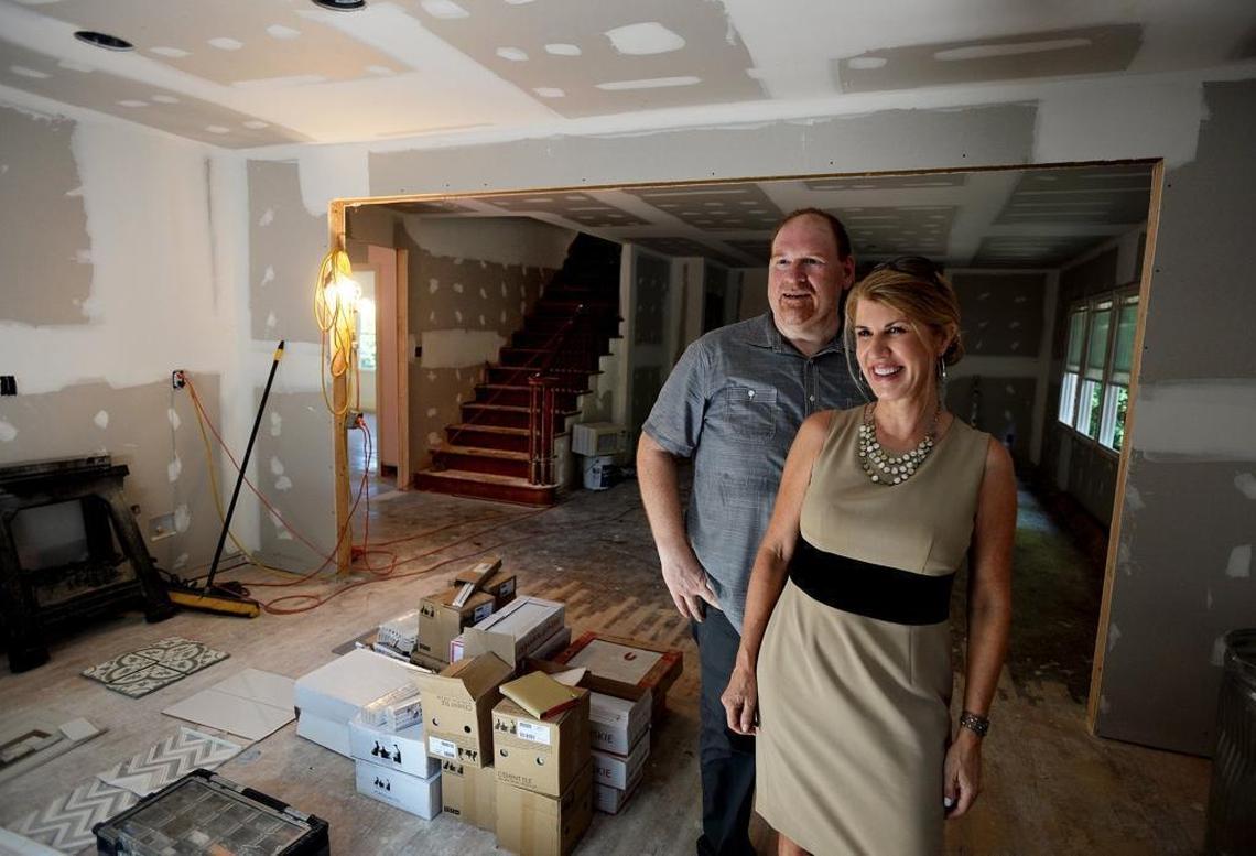 Jack and Kim Trouten in a home off Carmel Road they are renovating for possible sale. House-flipping is on the upswing in Charlotte, but it’s not as easy as it looks on TV.