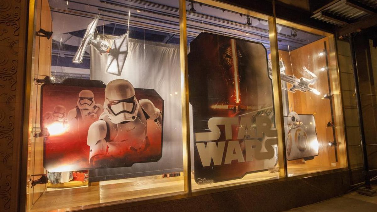 
Chicago kicked off midnight madness with “Force Friday” celebrating the launch of merchandise for Star Wars: The Force Awakens, on Friday, Sept. 4, 2015, at the Michigan Ave Disney Store in Chicago. Tickets go on sale Monday, Oct. 19, 2015.
