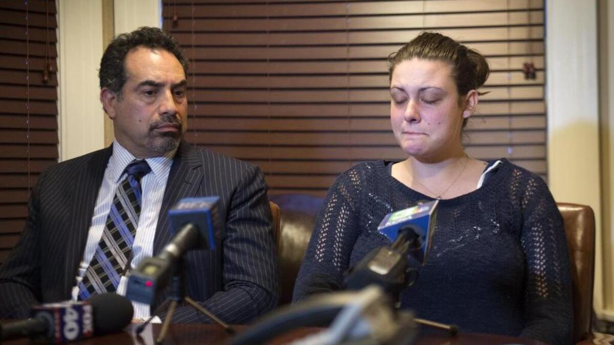 Alexandria Griffin-Heady talks last week about her brother, dog-attack victim Tyler.