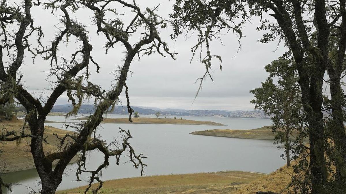 Trees frame Lake Berryessa in this photo taken July 10, 2015, near Berryessa Snow Mountain National Monument, Calif.
