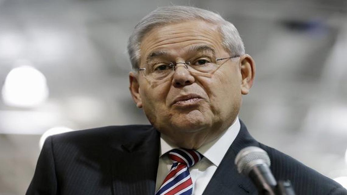 
Sen. Robert Menendez, a New Jersey Democrat, was indicted Wednesday, April 1, 2015, in the District of New Jersey with one count of conspiracy, one count of violating the travel act, eight counts of bribery and three counts of honest services fraud, Justice Department spokesman Peter Carr said. Menendez was also charged with one count of making false statements, Carr said.
